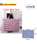 2 Pc Reusable Large Jumbo Giant plastic Laundry Bag Big Storage Zipper B... - $217.67 MXN