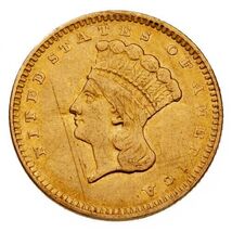1856 Gold Indian Princess in XF-AU Condition, Gorgeous Early US gold - €718,84 EUR