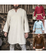 HALLOWEEN Mens Cotton Viking Horseback Tunic Knotwork Medieval Long Slee... - £62.60 GBP