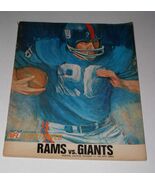 Rams VS Giants Football Program Vintage 1966 Memorial Coliseum Deacon Jones - $1,469.24 MXN