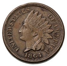 1864 CN Indian Cent Extra Fine XF Condition, Brown Color, 4 Diamonds, Fu... - €102,74 EUR