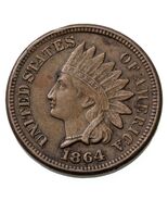 1864 CN Indian Cent Extra Fine XF Condition, Brown Color, 4 Diamonds, Fu... - €102,74 EUR