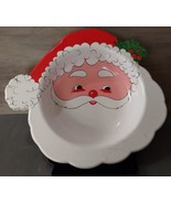 Vintage Ullman Plastic Santa Claus Face Christmas Serving Bowl Appetizer... - £13.38 GBP