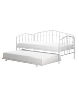 Twin size Modern Industrial White Metal Daybed with Trundle Bed Frame - $645.66 CAD
