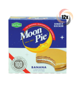 Full Box 12x Pies Moon Pie Single Decker Banana Marshmallow Sandwiches 2oz - $22.21