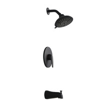 Wall Mounted Matte Black Shower System Luxury Rain Mixer Shower Complete Set  - £157.24 GBP