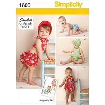 Simplicity 1600 Vintage Baby Romper Sewing Patterns, Sizes XXS-L - £6.34 GBP