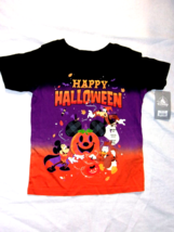 Disney Store Happy Halloween Mickey Goofy Donald Tee Boys Size 2/3 XXS New W/T - £12.82 GBP
