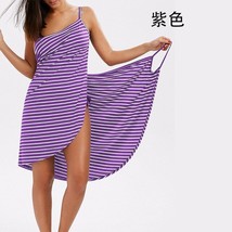 L bathrobe striped beach dress wrap women bath towels sling clothes robe de plage beach thumb200