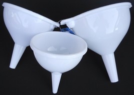 Kitchen Utensils Nesting Funnel Set 3 Piece S M L Plastic White Funnels - £3.10 GBP