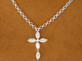 Cross Necklace &amp; earring set Austrian Crystal Hypoallergenic - $21.99