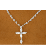 Cross Necklace &amp; earring set Austrian Crystal Hypoallergenic - £17.63 GBP