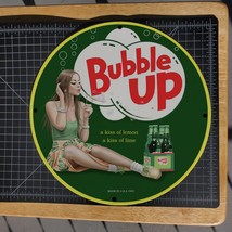 Vintage 1942 Bubble Up &#39;A Kiss Of Lemon A Kiss Of Lime&#39; Porcelain Gas-Oil Sign - £98.29 GBP