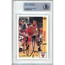 B.J. Armstrong Chicago Bulls Auto 1991-92 Upper Deck Basketball Signed BAS Auth - £60.72 GBP