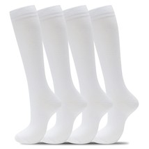 4 Pairs Compression Socks For Women &amp; Men Knee High Nurse Pregnant Cute ... - $25.99
