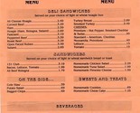 131 Central Del Sidewalk Cafe Menu Old City Knoxville Tennessee 1990&#39;s - £14.01 GBP