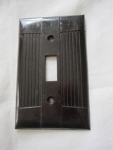 1950&#39;s Eagle #20 Switchplate Cover - Dark Brown w/ art Deco striping - £9.55 GBP