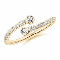 ANGARA Double Natural Diamond Bypass Ring, Girls in 14K Gold (HSI2, 0.3 Ctw) - £580.58 GBP
