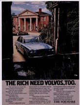 THE VOLVO 164 ORIGINAL COLOR PRINT AD FROM 1973 with PARKER PEN AD on th... - $19.00