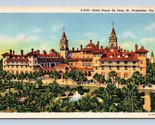 Hotel Ponce De Leon S.Augustine Fllorida Fl Unp Non Usato Lino Cartolina M2 - $3.03