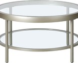32&quot; Wide Round Coffee Table In Satin Nickel, Modern Coffee Tables For Li... - $352.99