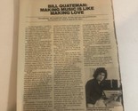 Vintage Bill Quateman Magazine Article Clipping Making Music Is Like Making - £6.25 GBP