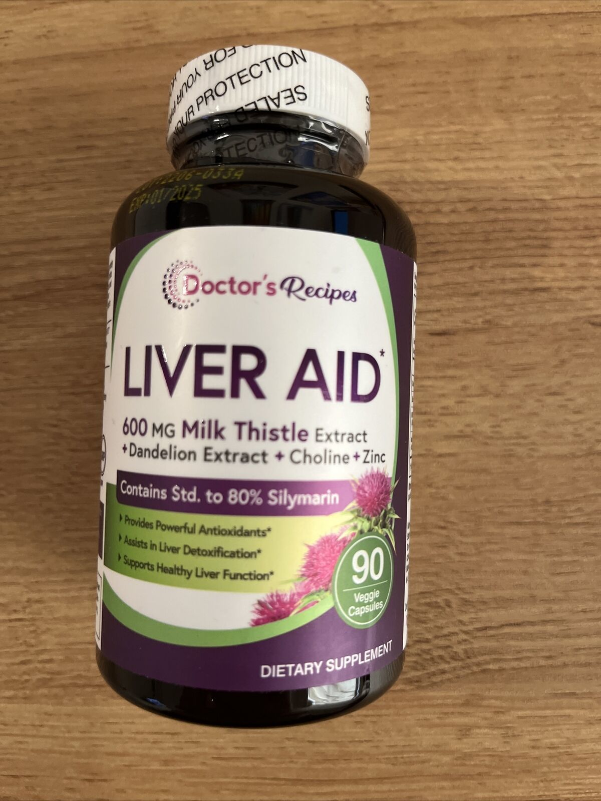 Liver Support Supplement Milk Thistle Extract 600mg 90 Veggie Caps EXP 1/25 NEW - $14.94