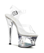 PLEASER MOON-708DM Women&#39;s 7&quot; Heel Cut-Out Platform Ankle Strap Sandal S... - $92.93 CAD