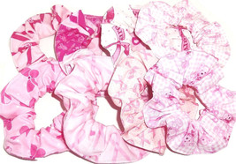 Pink Ribbon Breast Cancer Awareness Hair Scrunchie Scrunchies by Sherry - £5.44 GBP+