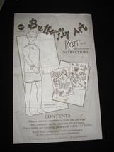 Barbie boyfriend Ken instructions Mattel Butterfly Art insert with vintage pix - £0.00 GBP