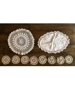 Set of 10 Doilies for Tables, 8 Small &amp; 2 Large Crochet &amp; Lace Doilies - $19.95