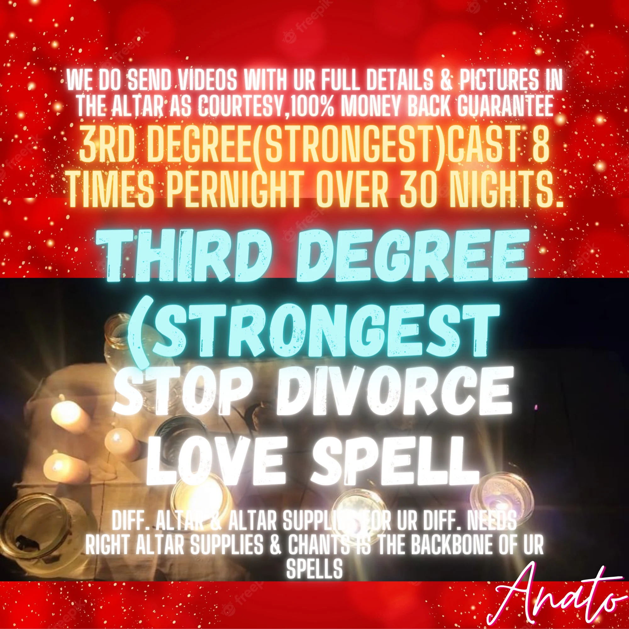 Third Degree(strongest)Stop Divorce Love Spell, ULTIMATE Regain Lost Lover - £495.97 GBP