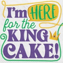 I&#39;m Here for the King Cake Beverage Napkins 40 Ct Mardi Gras - £7.94 GBP