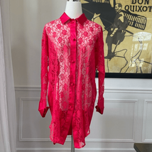 Vintage Gold Label Victoria’s Secret Red Lace Satin Night Shirt Pajamas S - $456.17 MXN
