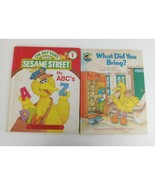 Vintage 1980&#39;s Lot of 2 Sesame Street Hardback Books Titles Below - $12.86