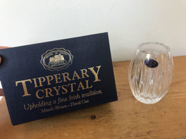 Vtg Tipperary Irish Hand Cut Mouth Blown Crystal 4&quot; Small Glass Bud Vase... - £62.90 GBP