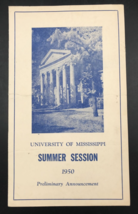 1950 University of Mississippi Summer Session Announcement Mailer Ole Miss - £16.46 GBP