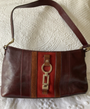 Vtg Etienne Aigner Leather Suede Purse Handbag Equestrian  patchwork - £35.61 GBP