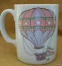 Vintage Mug with Hot Air Balloon 3.75&quot; Pastels B - £11.90 GBP