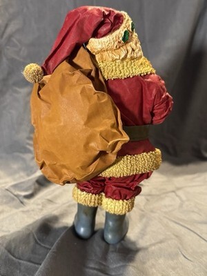 Vintage Clothtique Style Santa Figure 10” Fabric & Resin Christmas Decoration Item image 3