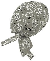 Paisley Doo Rag Du Rag Do Cotton Bandana Headwrap PICK COLOR Chemo Cap (Gray Pai - £7.83 GBP