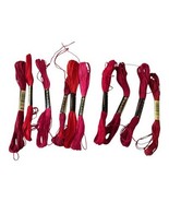 10 Skeins Embroidery Floss Polyester Threads Red Shades 606 304 347 321 ... - $273.57 MXN