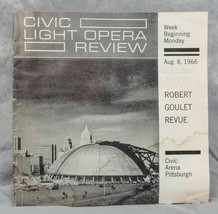 Vintage Civic Light Opera Program Pittsburgh Pennsylvania Robert Goulet 1966 jds - £18.68 GBP
