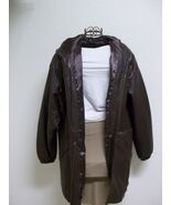 Jacqueline Ferrar Women's  Brown Leather Coat With Hood Size Large - $265.00