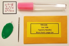 Tapestry Needles Ten (10) size #17 Tapestry Needles-Storage Case-Needle ... - $3.49