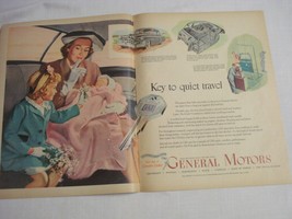 1950 General Motors 2 Page Color Ad Key To Quiet Travel - £7.84 GBP