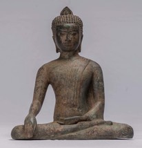 Antique Sri Lanka Style Bronze Seated Enlightenment Buddha Statue - 27cm/11&quot; - £470.83 GBP
