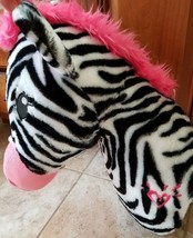 Justice Soft Stuffed Zebra Children&#39;s Wall Hanging Trophy Head 20&quot;x15&quot; Pink - $29.99