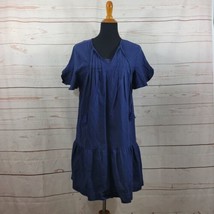 Vineyard Vines Womens Pintucked Flutter Sleeve Dress Navy Blue Size 6 NWT - £42.71 GBP
