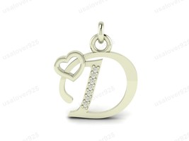 D Alphabet Diamond Stone 925 Sterling Silver Handmade Modern Pendant Jew... - $35.00